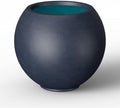 Kante Round Concrete Flower Pot, 19.3 Inch Dia (14" Opening) Sphere Shape Design Planter with Drainage Hole and Rubber Plug for Indoor & Outdoor Plants, Dark Gray Finish with Painted Interior by Unknown