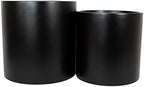 Brea Round Cylinder Fiberglass Planter (D:16" x H:16", Matte Black) - Image 2