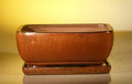 Aztec Orange Ceramic Bonsai Pot - Rectangle Professional Series with Attached Humidity/Drip Tray 10.5 x 8.0 x 4.5 by Bonsai+Boy