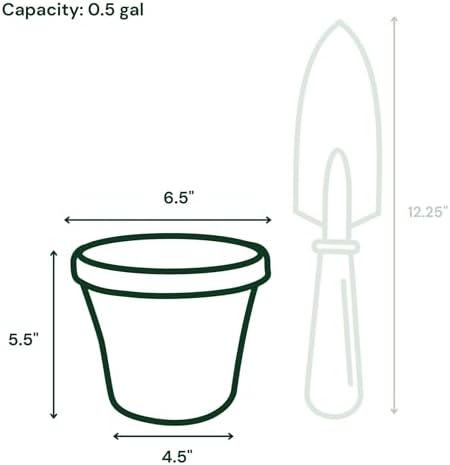Bloem Terra 6" Plastic Planter, 0.5 Gallon, Vanilla Bean, 10-Pack - Image 3