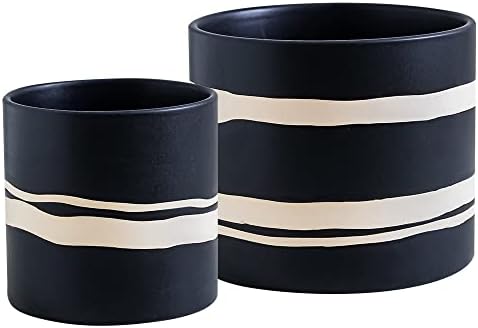 Nihow Ceramic Modern Plant Pot with Drainage for Indoor Plants,5+7 inch by Nihow