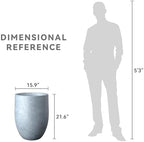 Kante Large Round Bullet Blue Gray Concrete Planter 21.7" Tall, Outdoor - Image 7