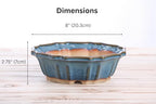 Willow Bonsai Ceramics Flower Design Bonsai Pot 8 Inch – Elegant Ceramic Bonsai & Succulent Planter, High‑Fired Frost‑Proof Stoneware with Drainage & Wiring Holes, Handmade in USA (Peacock 2025) - Image 4