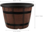 Hemoton Plastic Barrel Flower Pot with Saucer, No Drainage Holes Planter - Image 2