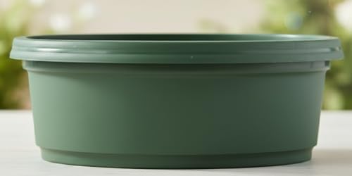 13 inch by 5 inch Hunter Green Pot with Saucer - Image 4