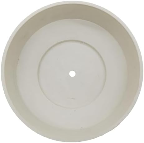 The HC Companies 8 Inch Round Plastic Succulent Capri Bowl Decorative Indoor Flower Succulent Planter Pot with Drain Plug Hole, Vanilla Bisque (2 Pack) - Image 2