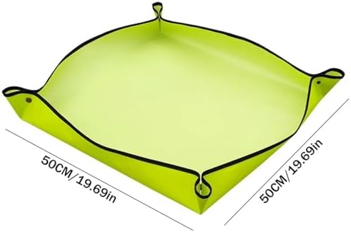 Repotting Mat Gardening Mat Household Soil Mixing Mat PVC Polyester Waterproof Home Plant Changing Pot Green Radish Succulent Potting Mat(Green 50X50CM) - Image 2