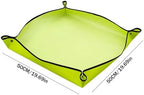 Repotting Mat Gardening Mat Household Soil Mixing Mat PVC Polyester Waterproof Home Plant Changing Pot Green Radish Succulent Potting Mat(Green 50X50CM) - Image 2