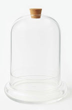 Handblown 12" Glass Terrarium with Opening for Air Flow & Cork Stopper Cloche Style Glass Dome Vivarium Display Case (Extra Large) by Wavy+Studio