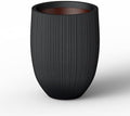 Kante Small Round Bullet Black Concrete Planter 21.7" Tall, Outdoor by Unknown