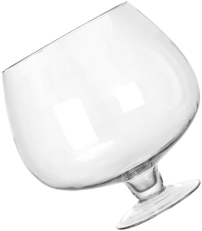 POPETPOP Bowl Glass Vase Clear Bubble Bowl Goblet Shaped Plant Terrarium Goldfish Bowl for Home Office Tabletop Decor, 21.00X21.00X21.00CM, Transparent - Image 3
