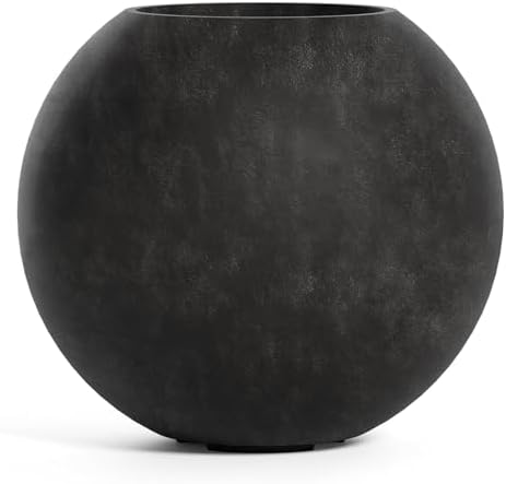 Orbo Globe Sphere Indoor/Outdoor Planter, 29x26in Carbon Stone by Cosapots