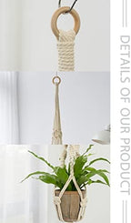 5 Pack Macrame Plant Hangers Hanging Planter, Cotton Rope Hanging Plant Holders Decorative Flower Pots Indoor Outdoor Boho Home Decor (5 Size and 10 Hooks) - Image 6