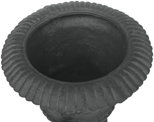 Antique Gray Tall Outdoor Flower Pots, Large Magnesium Oxide Outdoor Urn Planter with Drainage Hole, Roman Style Planter Urn for Garden, Patio, Porch & Indoor Décor - Image 7