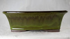 Yubonzai Rectangular Moss Green Glazed Bonsai Pot, Cactus & Succulent Planter + Tray + Mesh - 12"x 9.25"x 4" - Image 3