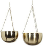 deco 79 Metal Wall Planter, Set of 2 Planter 5", 6" H, Gold - Image 2