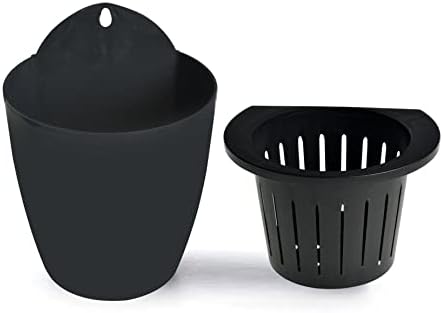 HOSTIC 7 Packs Lazy Flower Pots Shelf Water Planter Pot of Walls Self Watering Flowerpot with Hooks Suitable for Indoor and Outdoor Black - Image 2