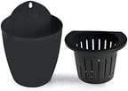 HOSTIC 7 Packs Lazy Flower Pots Shelf Water Planter Pot of Walls Self Watering Flowerpot with Hooks Suitable for Indoor and Outdoor Black - Image 2