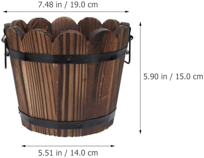 Beaupretty 3pcs Retro Wooden Succulent Planters for Balcony Garden Decor - Image 2