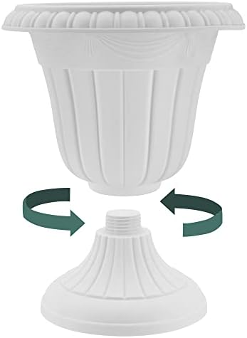 Arcadia Garden Products PL00BK Classic Traditional Plastic Urn Planter, 16” x 18”, Black - Image 5