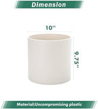D'vine Dev Plastic Planter Pot with Saucer, 10 in, Oatmeal, 74-X-H-2 - Image 3