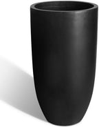 Heyzier Tall Planters for Outdoor Plants, Large Concrete Flower Pots for Garden Front Porch, Patio, Indoor (Black) by Heyzier