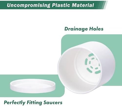 D'vine Dev 12-Pack Mini White Plastic Planters with Saucers, 3 in, 74-Z-C-4 - Image 4