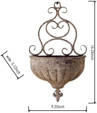 Vintage Wall Hanging Planters - Antique Victorian Style Metal Wall Planter Holder, Half Round Hanging Basket Flower Pots, Unique Pastoral Retro Decoration for Succulent, Air Plants, Indoor - Image 3