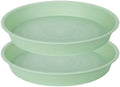2 Pack of 16 17 inch Plant Saucer (15 inch Base), 2.3" Depth, Plant Trays for Pots, Plastic Plant Saucers for Indoors, Bird Bath Bowls, Pot Drip Trays for Planter (17", Light Green) by Bleuhome