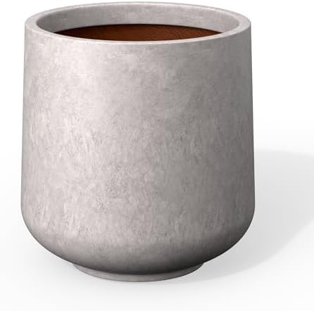 Kante CON Gray Concrete Planter 13" Dia All-Weather Round Accent Pot by Unknown