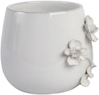 Ceramic Planter and Flower Pot for Home Decor – Elegant Plant Pot with Sculpted Floral Detail for Indoor and Outdoor Use – Adds a Romantic Touch to Garden, Patio, Living Room, or Shelf – 6" Ivory - Image 6