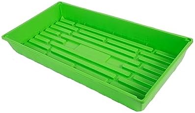 SUNPACK 10" x 20" Mega Plastic Seed Starting Tray, Green, 2.5" (Pack of 10) - No Drainage Holes, Ideal for Greenhouses or Indoor Gardening - Made of Thick, Strong Plastic - Image 2