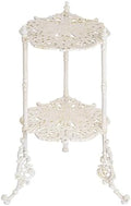 Sungmor Vintage Cast Iron 2-Tier Plant Stand, 24 Inch Tall Antique White by Sungmor