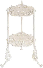Sungmor Vintage Cast Iron 2-Tier Plant Stand, 24 Inch Tall Antique White by Sungmor