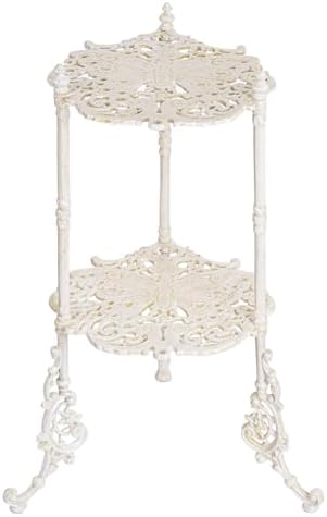 Sungmor Vintage Cast Iron 2-Tier Plant Stand, 24 Inch Tall Antique White by Sungmor