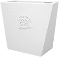 Posie Pot Large Twisted Square - Self Watering Planter 7x7 Inch - Indoor Plant Pot with 30 Day Reservoir - 3D Printed Bioplastic - No Guilt Plant Care - Made in USA, White by PosiePots