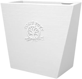 Posie Pot Large Twisted Square - Self Watering Planter 7x7 Inch - Indoor Plant Pot with 30 Day Reservoir - 3D Printed Bioplastic - No Guilt Plant Care - Made in USA, White by PosiePots