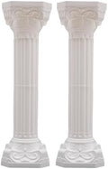 White Plastic Roman Columns Wedding Decor, 2 Pack 34.65 Inch Decorative Roman Pillar Pedestal Stand, Flower Pot Holder for Wedding Party Ceremony Garden Patio Lawn Decor by Unknown