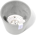 Ecopots Amsterdam Round Planter with Water Reservoir, White Grey, 12" - Image 2