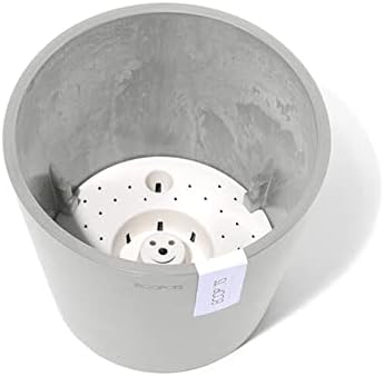 Ecopots Amsterdam Round Planter with Water Reservoir, White Grey, 12" - Image 2
