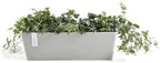 Ecopots Bruges Rectangular Flower Planter, White Grey, 21.5" - Image 2