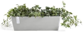 Ecopots Bruges Rectangular Flower Planter, White Grey, 21.5" - Image 2