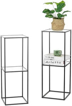 NUPTIO Pedestal Stand Centerpiece, 31.5", Black, 2 Tiers Panel, 2 Pcs by Nuptio