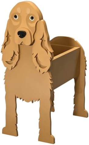 Animal PVC Flower Pot, Coker Spaniel Shaped Succulent Planter Flower Holder for Garden Patio Balcony Window Sill, for Birthday Pet Lovers, 36x22cm(14x9in) by Unknown