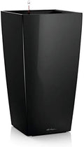CUBICO 22 Black High Gloss, Self-Watering Tall Planter, H16.1 L8.7 W8.7 in by LECHUZA