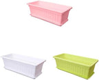Window Box Planter for Outdoor & Indoor, Rectangular Flower Pot with Drainage Hole and Tray, Decorative Garden Planter Box for Windowsill Balcony Railing Garden and Patio (Multicolors, 3pc) - Image 5