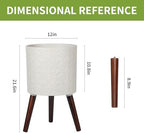 12 Inch Planter Pot with Stand, Planter for Indoor Plants, Modern Large Flower Planter Pot with Drainage Holes for Outdoor,Matte White - Image 2