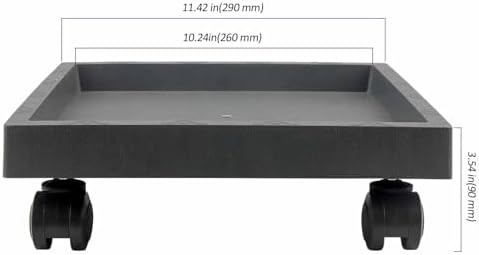 JOIKIT 2 Pack 11.8 Inch Square Plant Caddy with Wheels,Charcoal Gray - Image 2