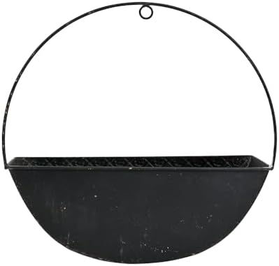 2-Piece Black Metal Planter Wall Hanging Baskets Decor Half-Moon Wall Mount Planter Set for Shabby Chic Farmhouse Outdoor Indoor Wall Decor - Image 7