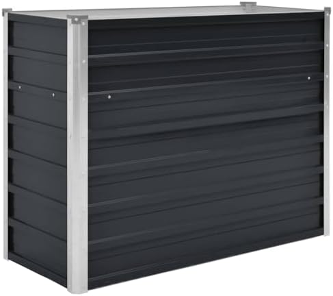 vidaXL Garden Raised Bed Anthracite 39.4"x15.7"x30.3" Galvanized Steel by vidaXL